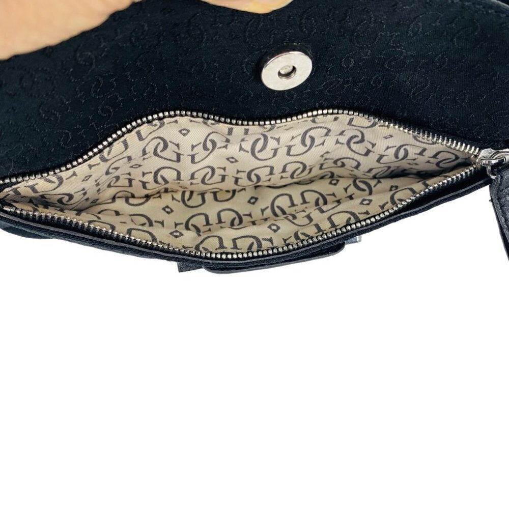 Guess Black Monogram Canvas Large Wristlet Clutch Bag - Picture 4 of 11